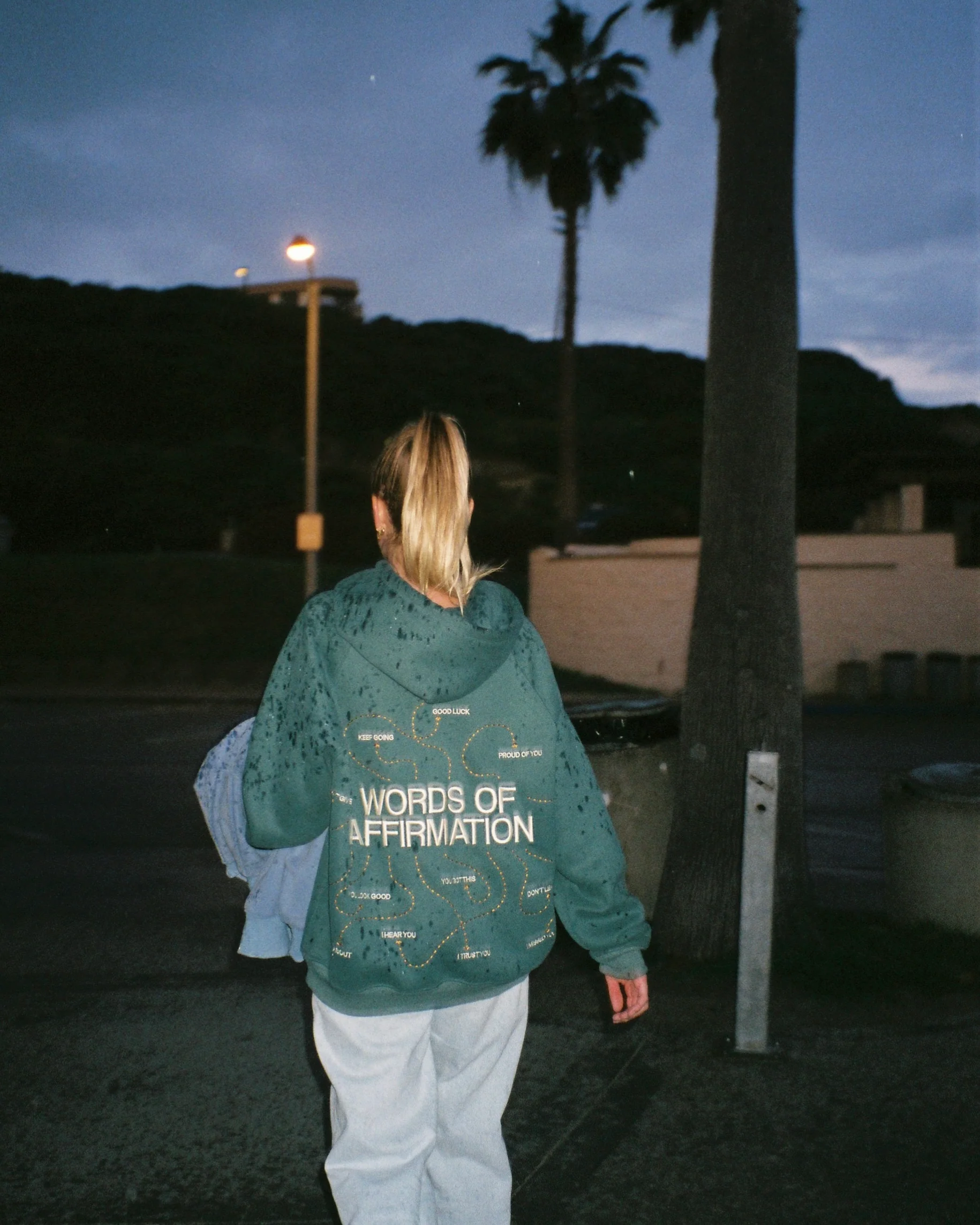 "Words of Affirmation" Oversized Lux Hoodie in Green - Image 11