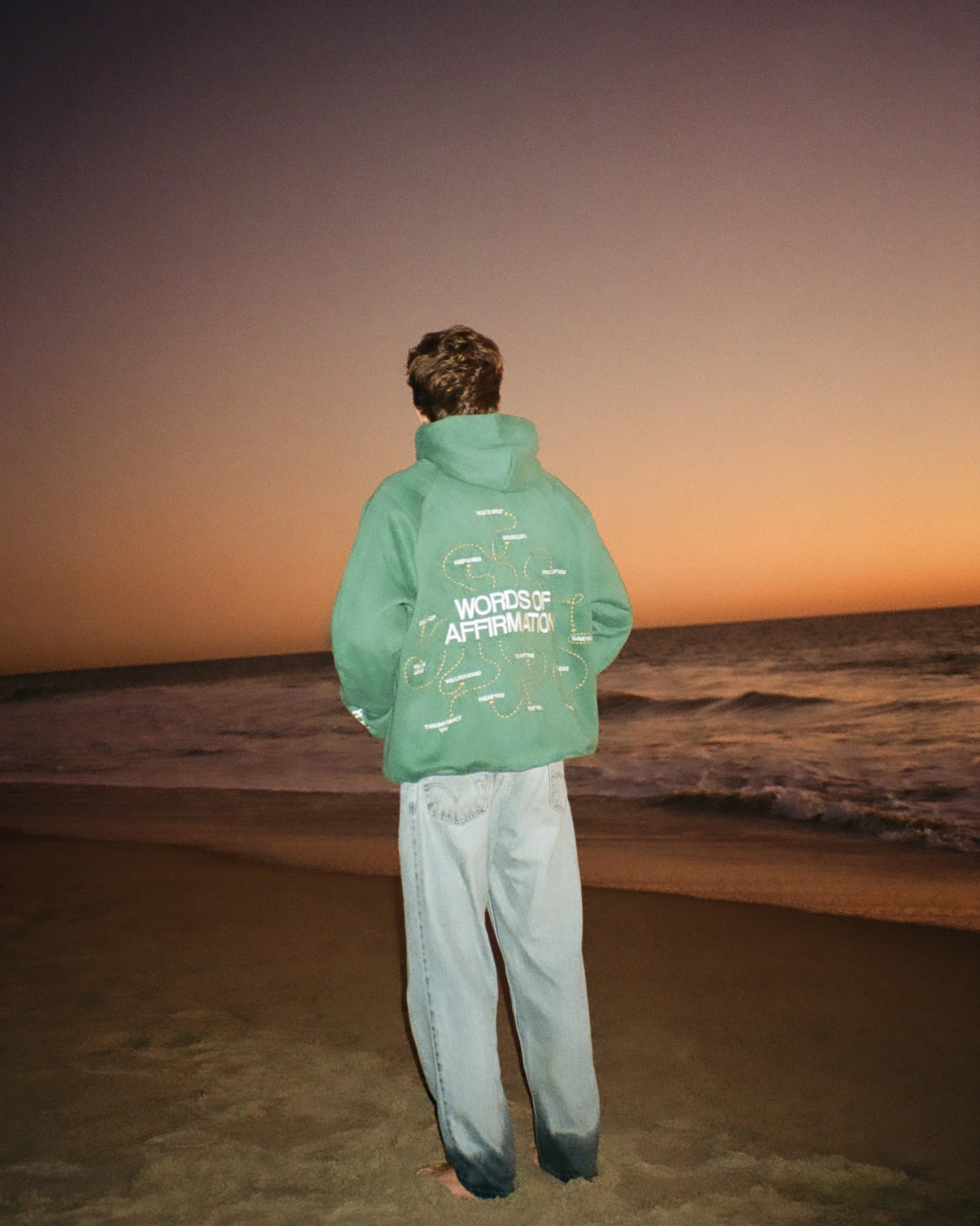 "Words of Affirmation" Oversized Lux Hoodie in Green - Image 14