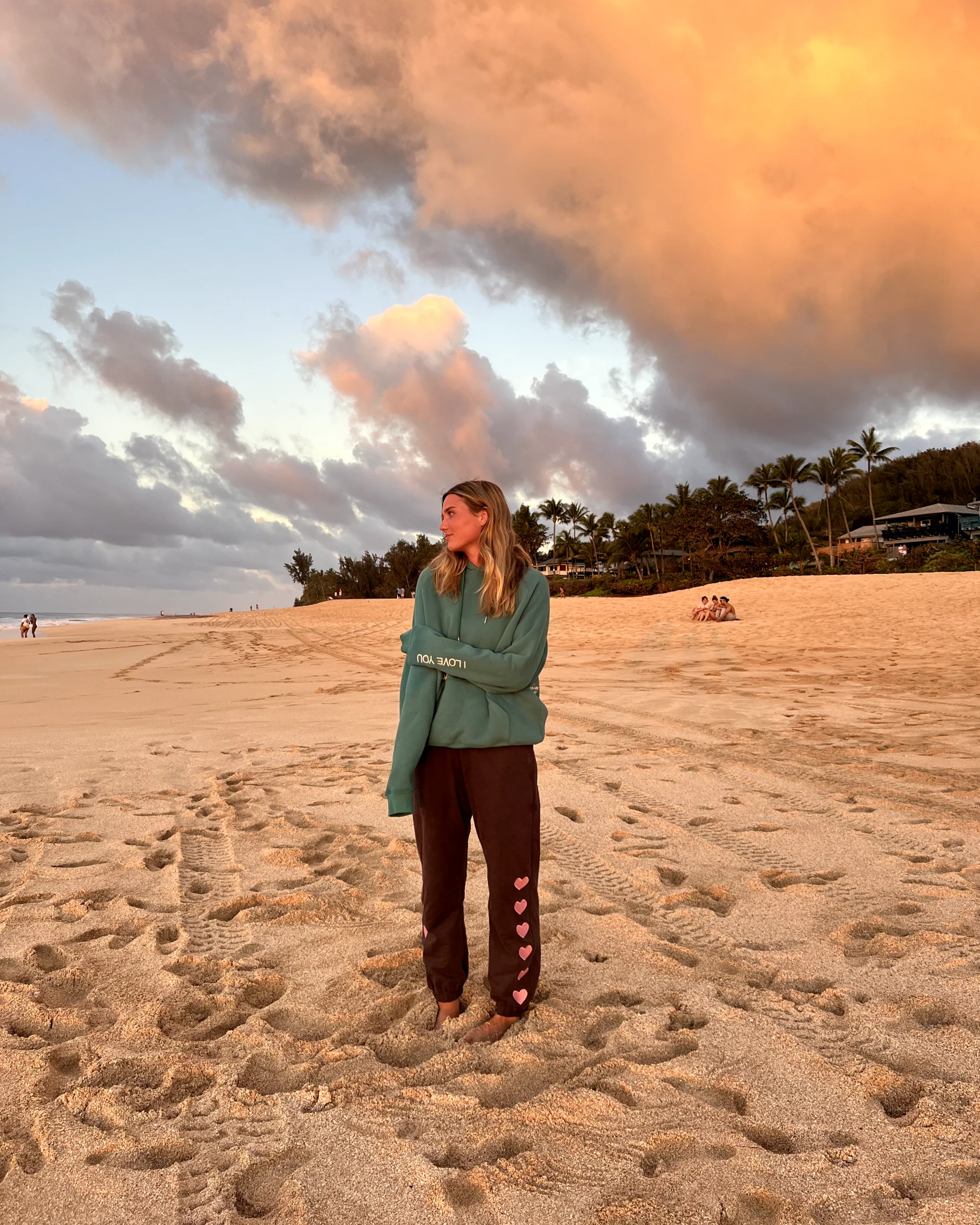 "Words of Affirmation" Oversized Lux Hoodie in Green - Image 8