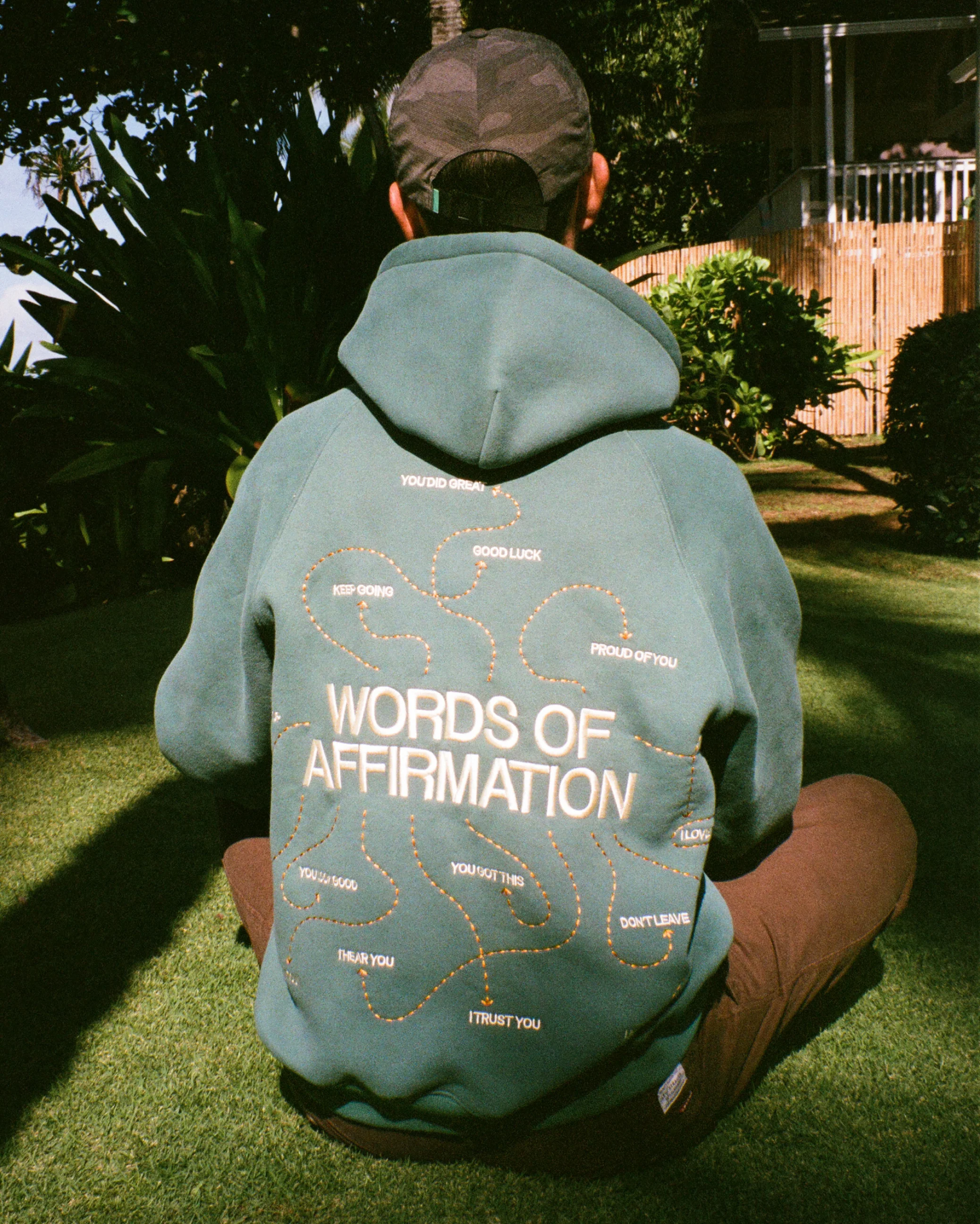 "Words of Affirmation" Oversized Lux Hoodie in Green - Image 9
